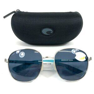 NEW COSTA Egret 6S4005-06 Brushed Silver Clear Blue with Gray Lenses 580P